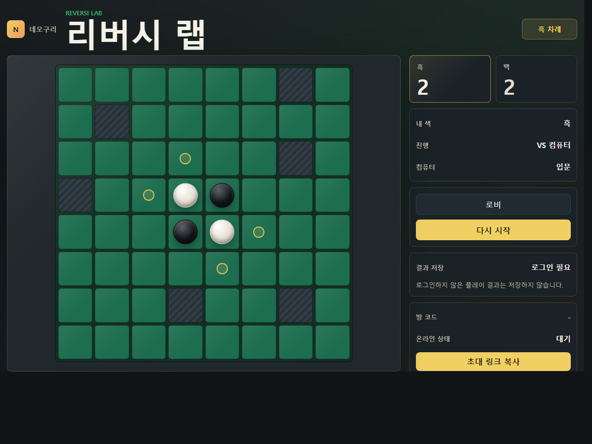 리버시 랩 실제 게임 화면